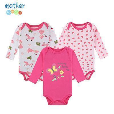 Mother Nest 3 PcsLot Baby Romper Infant Romper Long Sleeve Jumpsuit Romper 12 Colors Brand Baby Girl Boy Clothing Christmas-XTCP16304P-3M-JadeMoghul Inc.
