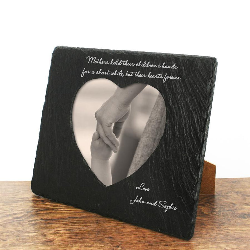 Mother's Day Gifts Mothers Hands and Hearts Slate Photoframe
