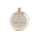 Mountain Engraved Round Silver Hip Flask for Men (Pack of 1)-Personalized Gifts For Men-JadeMoghul Inc.