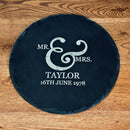 Cheese Board Ideas Mr and Mrs Romantic Ampersand Round Slate Cheese Board
