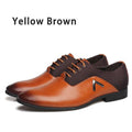 MRCCS Pointed Shoes Big Size 38-47 Business Men's Basic Casual Shoes,Black/Brown Leather Cloth Elegant Design Handsome Shoes-Yellow Brown-6.5-JadeMoghul Inc.