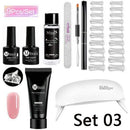 Mtssii 9pcs/kit US Warehouse Poly Extenstion Nail Gel Sets Nail Extension Polish Lamp Nail Brush Nail Primer Hard Jelly Acrylic