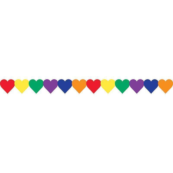 MULTI COLOR HEARTS BORDER-Arts & Crafts-JadeMoghul Inc.