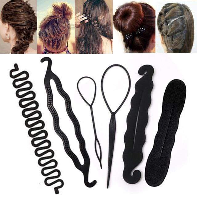 Multi-style Women Hair Accessories DIY Hair Styling Braiding Tools Magic Donut Hair Bun Maker Hairstyle Braider Twist Hair Clips AExp
