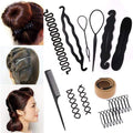 Multi-style Women Hair Accessories DIY Hair Styling Braiding Tools Magic Donut Hair Bun Maker Hairstyle Braider Twist Hair Clips AExp