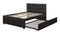 Multi-utility Full Bed With Trundle Squ Tufted Head Boards Espresso,Black-Platform Beds-Black-Fuax LeatherHardwood-JadeMoghul Inc.