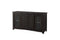 Wood and Metal TV Stand With 2 Mesh Style Doors, Espresso Brown