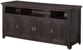 Wooden TV Stand With 3 Shelves and Cabinets, Espresso Brown