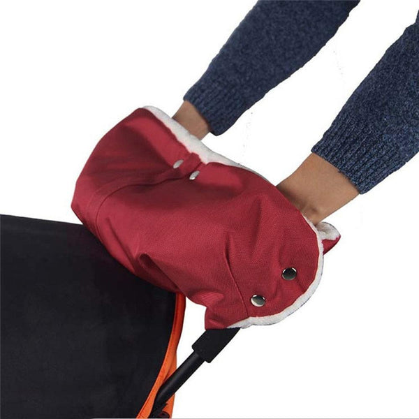 Mummy Stroller Warmer Gloves Pushchair Hand Muff Windtight Waterproof Pram Accessory Baby Buggy Clutch Cart Muff Winter Glove-Red-JadeMoghul Inc.