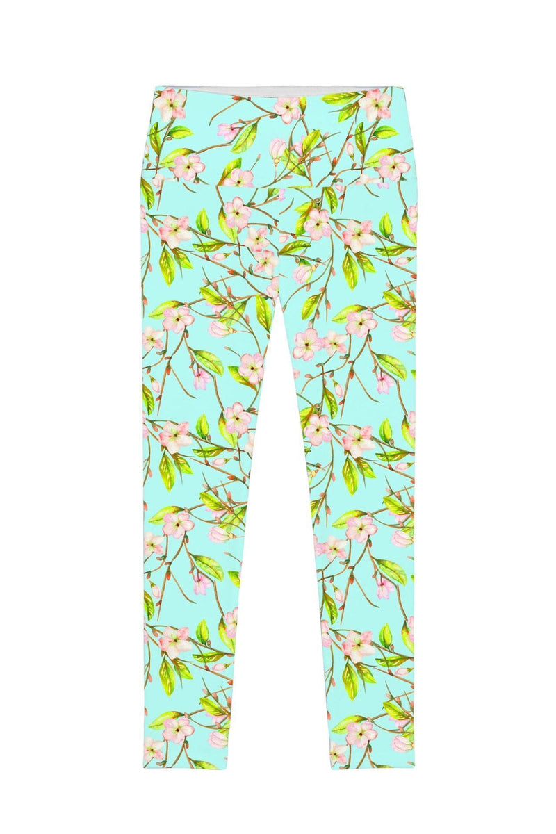 Muse Lucy Green Floral Print Performance Leggings - Women-Muse-XS-Mint/Green-JadeMoghul Inc.