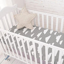 Muslinlife Cotton Baby Fitted Sheet Cartoon Crib Mattress Protector,baby bed sheet for crib size(130*70/120*60/120*65cm)-grey cladus-JadeMoghul Inc.
