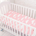 Muslinlife Cotton Baby Fitted Sheet Cartoon Crib Mattress Protector,baby bed sheet for crib size(130*70/120*60/120*65cm)-pink clauds-JadeMoghul Inc.