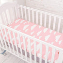 Muslinlife Cotton Baby Fitted Sheet Cartoon Crib Mattress Protector,baby bed sheet for crib size(130*70/120*60/120*65cm)-pink clauds-JadeMoghul Inc.