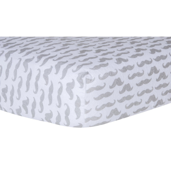 Mustaches Deluxe Flannel Fitted Crib Sheet-WHIM-U-JadeMoghul Inc.