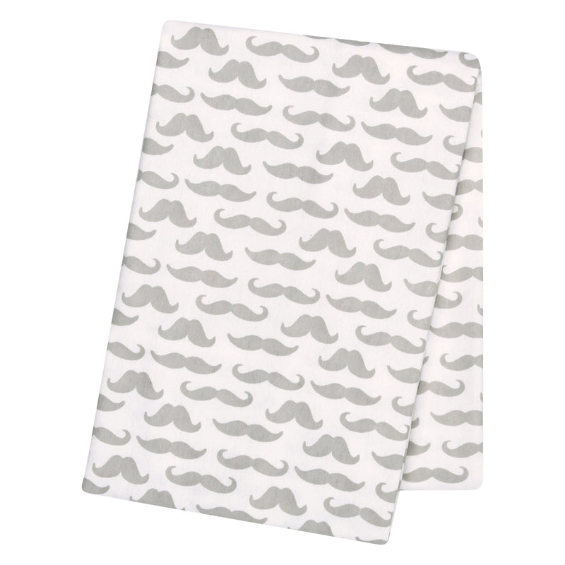 Mustaches Flannel Swaddle Blanket-WHIM-U-JadeMoghul Inc.