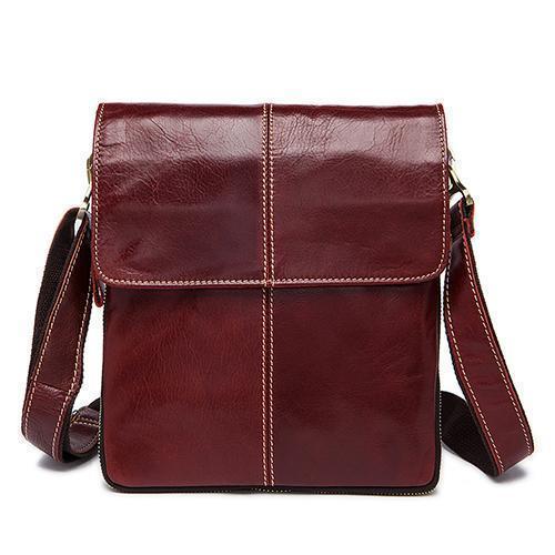 MVA Genuine Leather Men Bag Fashion Leather Crossbody Bag Shoulder Men Messenger Bags Small Casual Designer Handbags Man Bags-8006O3wine red-China-JadeMoghul Inc.