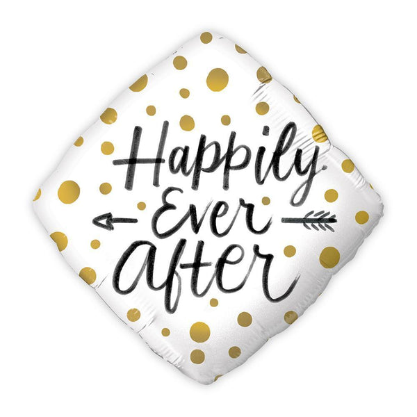 Mylar Foil Helium Party Balloon Wedding Decoration - Gold Polka-Dot Happily Ever After-Celebration Party Supplies-JadeMoghul Inc.