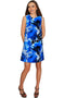 Mystery Adele Blue Floral Printed Chic Shift Dress - Women-Mystery-XS-Blue/Grey-JadeMoghul Inc.