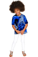 Mystery Sophia Elbow Sleeve Dressy Top - Mommy & Me-Mystery-18M/2-Blue/Grey-JadeMoghul Inc.