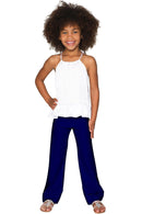 Mystic Indigo Amelia Navy Stretch Chic Palazzo Pant - Girls-Solid-18M/2-Navy-JadeMoghul Inc.