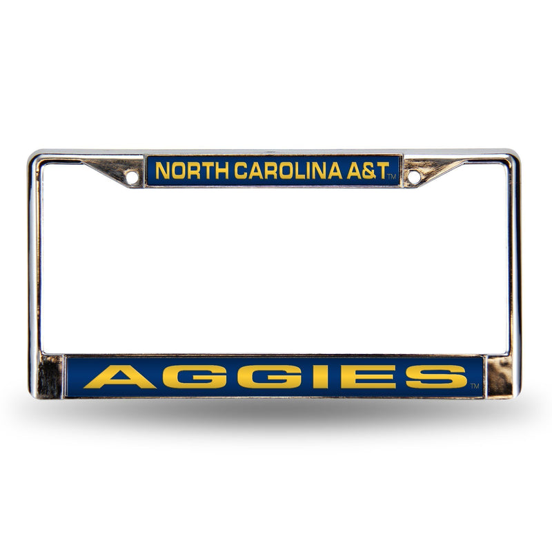 Ford License Plate Frame N Carolina A&T Laser Chrome Frame