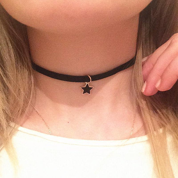 N867 Star Gothic Choker Necklaces Women Clavicle Collares Fashion Jewelry Geometric Bijoux Colier Necklace High Quality--JadeMoghul Inc.