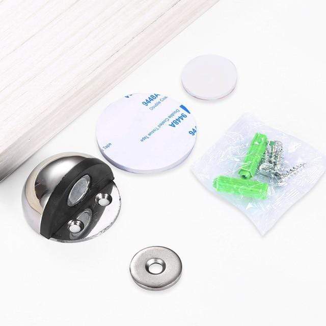 NAIERDI Stainless Steel Rubber Magnetic Door Stopper Non Punching Sticker Hidden Door Holders Floor Mounted Nail-free Door Stops JadeMoghul Inc. 