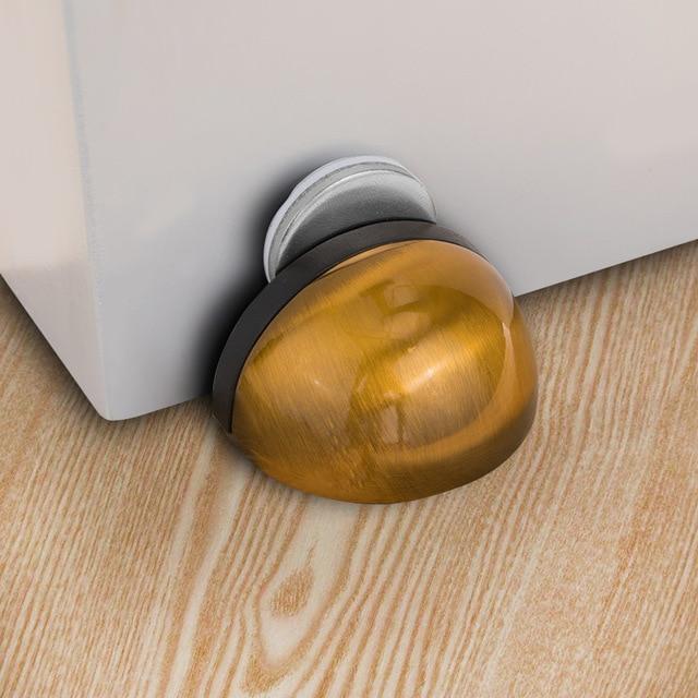 NAIERDI Stainless Steel Rubber Magnetic Door Stopper Non Punching Sticker Hidden Door Holders Floor Mounted Nail-free Door Stops JadeMoghul Inc. 