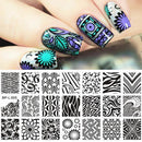 Nail Art Rectangle Stamping Template Line Flower Butterfly Manicure Image Plate DIY Nail Painting-17923-JadeMoghul Inc.