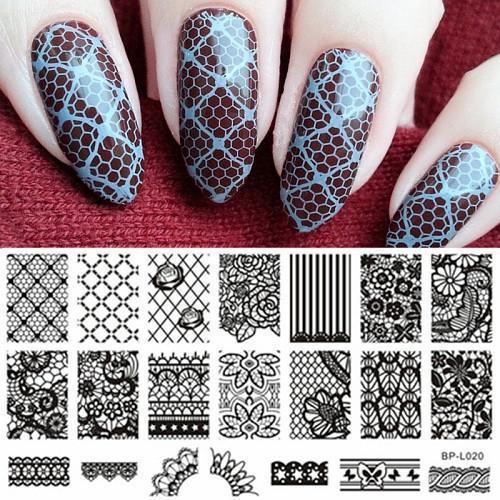 Nail Art Rectangle Stamping Template Line Flower Butterfly Manicure Image Plate DIY Nail Painting-19375-JadeMoghul Inc.