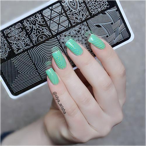Nail Art Rectangle Stamping Template Line Flower Butterfly Manicure Image Plate DIY Nail Painting-21813-JadeMoghul Inc.