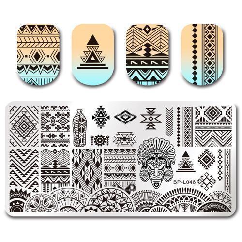 Nail Art Rectangle Stamping Template Line Flower Butterfly Manicure Image Plate DIY Nail Painting-36306-JadeMoghul Inc.