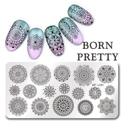 Nail Art Rectangle Stamping Template Line Flower Butterfly Manicure Image Plate DIY Nail Painting-36309-JadeMoghul Inc.