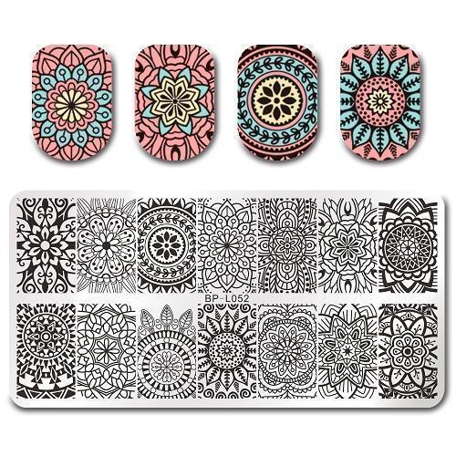 Nail Art Rectangle Stamping Template Line Flower Butterfly Manicure Image Plate DIY Nail Painting-36310-JadeMoghul Inc.