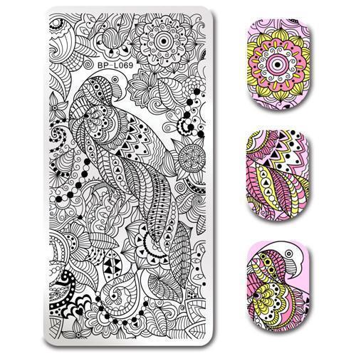 Nail Art Rectangle Stamping Template Line Flower Butterfly Manicure Image Plate DIY Nail Painting-39712-JadeMoghul Inc.