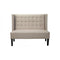 Nailhead Trim Polyester Upholstered Wooden Bench with Button Tufted Back, Gray-Benches-Gray and Black-Solid Rubberwood & Polyester-JadeMoghul Inc.