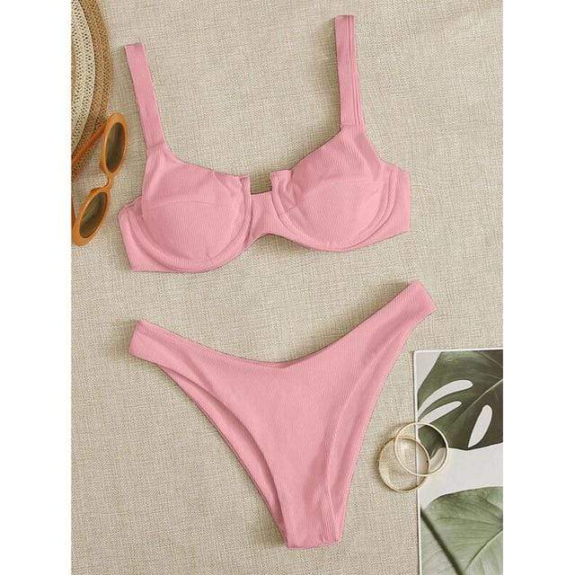 NAKIAEOI 2020 New Sexy Bikinis Women Swimsuit High Waisted Bathing Suits Swim Halter Push Up Bikini Set Plus Size Swimwear 4XL AExp