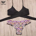 NAKIAEOI 2020 Sexy Cross Brazilian Bikinis Women Swimwear Swimsuit Push Up Bikini Set Halter Top Beach Bathing Suits Swim Wear AExp