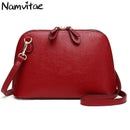Namvitae Brand Genuine Leather Women Messenger Bag High Quality Cow Leather Small Crossbody Shell Bag Women Fashion Shoulder Bag-Black-JadeMoghul Inc.