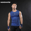 NANSHA Brand Breathable Quick Dry Men's Sporting Vest Clothing Compression Tank Tops Workout Tight-fitting Clothes Sportwear-Blue-M-JadeMoghul Inc.