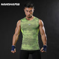 NANSHA Brand Breathable Quick Dry Men's Sporting Vest Clothing Compression Tank Tops Workout Tight-fitting Clothes Sportwear-Green-M-JadeMoghul Inc.
