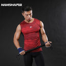 NANSHA Brand Breathable Quick Dry Men's Sporting Vest Clothing Compression Tank Tops Workout Tight-fitting Clothes Sportwear-Red-M-JadeMoghul Inc.