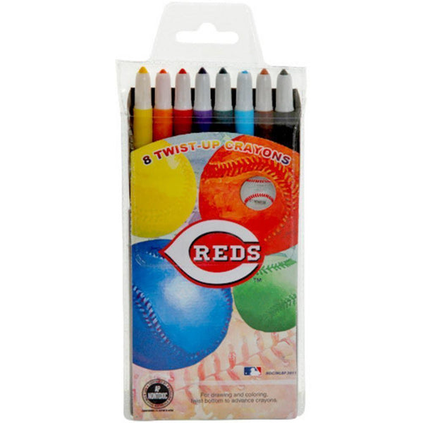 National Design 8-Pack Twist Crayons - MLB Cincinnati Reds-Back to School Supplies-JadeMoghul Inc.