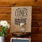 Natural Burlap Ceremony Sign - Black Print Here Comes the Bride (Pack of 1)-Wedding Signs-JadeMoghul Inc.