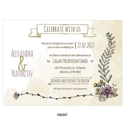 Natural Charm Horizontal Invitation (Pack of 1)-Weddingstar-JadeMoghul Inc.