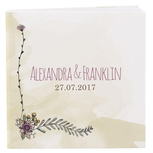 Natural Charm Personalized Book Style Notepad (Pack of 1)-Popular Wedding Favors-JadeMoghul Inc.