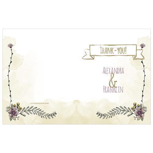 Natural Charm Thank You Card With Fold (Pack of 1)-Weddingstar-JadeMoghul Inc.