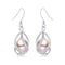 Natural Freshwater Pearl Drop Earrings Set In 925 Sterling Silver-pink pearl-JadeMoghul Inc.