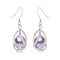 Natural Freshwater Pearl Drop Earrings Set In 925 Sterling Silver-purple pearl-JadeMoghul Inc.