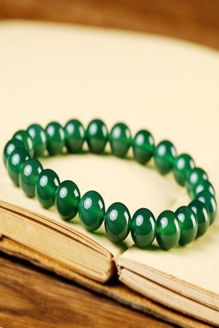 Natural Green Agates Strand Bracelets Round Beads Ornaments Men and Women Energy Jewelry for Lovers Christmas Gift New--JadeMoghul Inc.